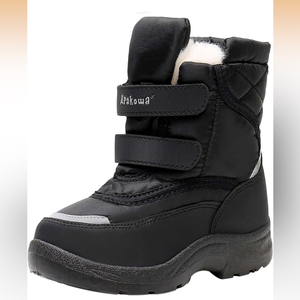 Apakowa Kid's Boys Girls Winter Snow Boots 1 little kid/ 641
